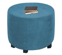 XGANGM Stretch Pouffe Footstool Cover Round Small Large/Extra large Velvet Ottoman Cover 30/30/33/37/40/45/50/55cm Storage Stool Chair Slipcover Custom Furniture Protector,Peacock Blue,Customize