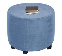 XGANGM Stretch Pouffe Footstool Cover Round Small Large/Extra large Velvet Ottoman Cover 30/30/33/37/40/45/50/55cm Storage Stool Chair Slipcover Custom Furniture Protector,Aqua Blue,W45XH36CM
