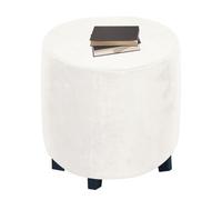 XGANGM Stretch Pouffe Footstool Cover Round Small Large/Extra large Velvet Ottoman Cover 30/30/33/37/40/45/50/55cm Storage Stool Chair Slipcover Custom Furniture Protector,White,W45XH36CM