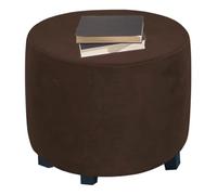 XGANGM Stretch Pouffe Footstool Cover Round Small Large/Extra large Velvet Ottoman Cover 30/30/33/37/40/45/50/55cm Storage Stool Chair Slipcover Custom Furniture Protector,Coffee,W50XH40CM