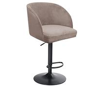 XGANGM Stretch Velvet Bar Stool Chair Slipcovers with H15in/38CM Round Backs Arms Curved Accent Swivel kitchen Dining Room Chair Cover Slipcovers for Counter Home High Stool,taupe,4pcs