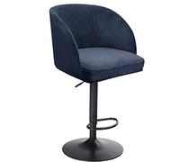 XGANGM Stretch Velvet Bar Stool Chair Slipcovers with H15in/38CM Round Backs Arms Curved Accent Swivel kitchen Dining Room Chair Cover Slipcovers for Counter Home High Stool,navy blue,2pcs