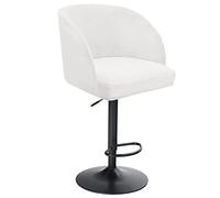 XGANGM Stretch Velvet Bar Stool Chair Slipcovers with H15in/38CM Round Backs Arms Curved Accent Swivel kitchen Dining Room Chair Cover Slipcovers for Counter Home High Stool,milky,2pcs