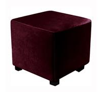 XGANGM Stretch Velvet Ottoman Covers - Large, Medium & Small Slipcovers for Square Storage Ottomans, Fuchsia, 60x60cm (24x24in)