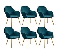 XGANGM Velvet Dining Chair Covers set of 6/4/2 with Armrest Stretch Dining Chair Slipcover Curved Back Accent Dining Room Chair Protector Cover Slipcovers for Kitchen Office,bluegreen,6pcs