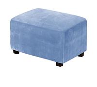 XGANGM Velvet Ottoman Covers Rectangle XL Large Stretch Ottoman Slipcover Extra Large/Small/Medium Footstool Slipcover Pouffe Cover Furniture Protector for Sofa Storage,light blue,XL