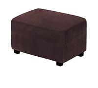 XGANGM Velvet Ottoman Covers Rectangle XL Large Stretch Ottoman Slipcover Extra Large/Small/Medium Footstool Slipcover Pouffe Cover Furniture Protector for Sofa Storage,Deep coffee,XL