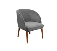 XGANGM Velvet Stretch Dining Room Chair Cover set of 4/6 Curved Round Back Swivel Dining Chair slipcover with Arms Mid Century Modern Accent Kitchen Wingback Chair Protector,gray,Set of 4