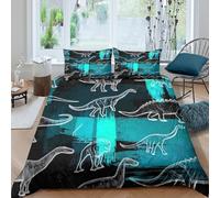 XGASVBKWA 3D Print Cosy Microfibre dinosaur sketches Quilt Cover Sets Easy Care Bedding Set with Matching Pillowcase stylized prehistoric Duvet Cover All Season for Home Decor Single（140x200cm）