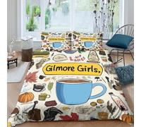 XGASVBKWA 3D Print Skin-Friendly Microfiber Gilmore Girls themed Quilt Cover Set Comfy Bedding Pillowcase autumn cozy Bedding Quilt Cover Easy Care, Washable Kids Teens Boys Girls Single(135x200cm)
