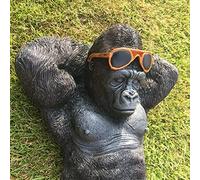 XGATML Honbeanify Chilling Gorilla Monkey Garden Ornament Resin Statue Outdoor Ape Sculpture