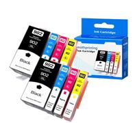 XGdEKA 1/2 SET 902XL Ink Cartridges Replacement Black And Tri-Color Compatible With Officejet Pro 6960 6968 6970 6975 Printers(2SET 902XL)