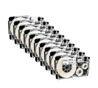 XGdEKA 10 20 30 Pack Label Maker Ribbon 12mm XR-12WE Compatible With KL-120 KL-60 KL-820 Printer(10 Pcs)