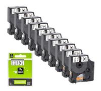 XGdEKA 10Pcs 18443 Labels 9mm Black On White Label Tape Compatible With 18443 Tape Works With 4200 5000 5200 6000 Label Makers