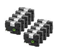 XGdEKA 10Pcs 18mm 241 Compatible With 241 Laminated Adhesive Tape Black On White Printer Tape Compatible With PT D400 Label Maker