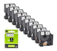 XGdEKA 10PK 18444 Compatible Label Tape Cartridge Black On White 12mm For 4200 5000 5200 Label Makers Replacement