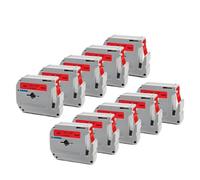 XGdEKA 10PK Black On White M-K231 Compatible Labels 12mm Labeling Tape Works With MK 231 MK-231 Label Maker M Tape For Labeling Device(10PK-Black on Red)