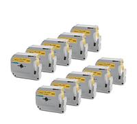 XGdEKA 10PK Black On White M-K231 Compatible Labels 12mm Labeling Tape Works With MK 231 MK-231 Label Maker M Tape For Labeling Device(10PK-Black on Gold)