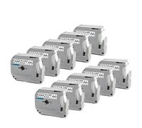 XGdEKA 10PK Black On White M-K231 Compatible Labels 12mm Labeling Tape Works With MK 231 MK-231 Label Maker M Tape For Labeling Device(10PK-Black on Clear)