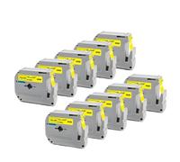 XGdEKA 10PK Black On White M-K231 Compatible Labels 12mm Labeling Tape Works With MK 231 MK-231 Label Maker M Tape For Labeling Device(10PK-Black on Yellow)