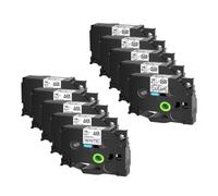 XGdEKA 12mm 18mm 10PK Black On White And Black On Clear Label Tape Compatible With TZE-131 231 Label Printers Works With 550 100 330 Models(18mm)