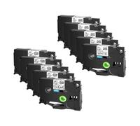 XGdEKA 12mm 18mm 10PK Black On White And Black On Clear Label Tape Compatible With TZE-131 231 Label Printers Works With 550 100 330 Models(12mm)