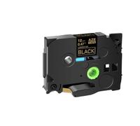 XGdEKA 12mm Black On White Label Tape TZE 231 Compatible With Tz231 Label Printers Tack Acrylic Adhesive Tape Works With 131 241 H110 Models(Gold on black)