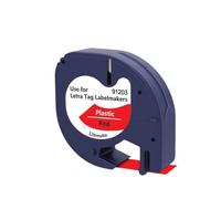 XGdEKA 12mm Compatible Printer Ribbon Replacement For LT Tapes 91200 91220 91330 Black On White Paper Tapes(Black on Red)