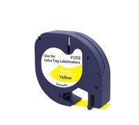 XGdEKA 12mm Compatible Printer Ribbon Replacement For LT Tapes 91200 91220 91330 Black On White Paper Tapes(Black on Yellow)