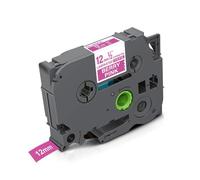 XGdEKA 12mm TZe White Label Tape TZ231 TZ Laminated Tape 231 TZ 231 131 Black On White Compatible With PT-H110 Label Maker(White on Berry Pink)