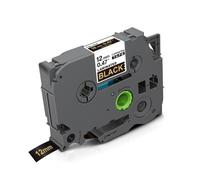 XGdEKA 12mm TZe White Label Tape TZ231 TZ Laminated Tape 231 TZ 231 131 Black On White Compatible With PT-H110 Label Maker(Gold on Black)