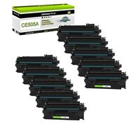 XGdEKA 1PK 10PK CE505A CF280A Compatible Toner Cartridge Black Replacement Works With 80A CF280A For Printer M401dn(10Pcs CE505A-CF280A)