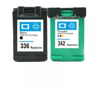 XGdEKA 1X Ink Cartridge Replacement Compatible With 336 342 For Deskjet 5440 Photosmart D5420 6310 1500 C3100 C3180 Printers(1Black 1Color)