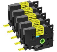 XGdEKA 3 5 8 10 Pcs Heat Shrink Tapes Compatible With Label Maker Ribbon For HSE-231 HS-631 Works With PT-P750W Printer(5PK Black on Yellow)