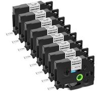 XGdEKA 3 5 8 10 Pcs Heat Shrink Tapes Compatible With Label Maker Ribbon For HSE-231 HS-631 Works With PT-P750W Printer(8PK Black on White)