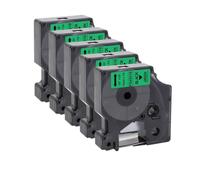 XGdEKA 3 5 Pack 45013 45010 Labels Compatible With 12 Mm D1 Tape 45013 45018 45022 Label Printer LabelManager 160 280 260D 300(Black on Green)