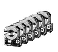 XGdEKA 3PK 6PK SS12KW LK-4WBN Black On White 12mm Label Tape For Label Maker Compatible With LW-300 LW-400 LW700 Printers(6PK Black on White)