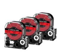 XGdEKA 3PK 6PK SS12KW LK-4WBN Black On White 12mm Label Tape For Label Maker Compatible With LW-300 LW-400 LW700 Printers(3PK Black on Red)