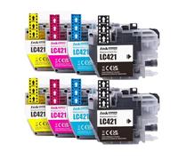 XGdEKA 421 Compatible Ink Cartridge LC421 Standard Capacity For DCP J1050DW MFC J1010DW DCP J1140DW Printers(2SET)
