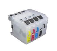 XGdEKA 4pcs Refillable Ink Cartridge Compatible With MFC-J200 MFC-200 DCP-J100 DCP-105 DCP-J105 Printers Fits LC529 LC525 Ink Tanks