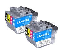 XGdEKA 4PK LC401XL Color Ink Cartridge Compatible With MFC-J1010DW MFC-J1170DW MFC-J1012DW Printers Works With Printers(2PK-LC401XL)