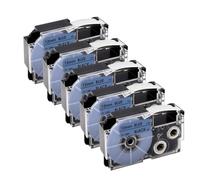 XGdEKA 5Pcs 10Pcs XR12WE Compatible Label Tape Ribbon For KL-60 KL-100 Label Printer Works With XR-12WE XR-12YW XR-9WE XR-9YW 9mm 12mm(5PK Black on Blue)