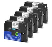 XGdEKA 5Pcs Compatible Label Ribbon For HSe-241 0. 69" Heat Shrink Tubes Black On White Works With Label Printers