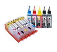 XGdEKA 5pcs Empty Ink Cartridge With ARC Chips Compatible With TS6150 TS8150 TS9150 TR7550 TS8250 TS705 TS8350 TS6350 Printers Replacement For PGI 580 CLI 581 Ink Cartridges(5color and 5 Ink)