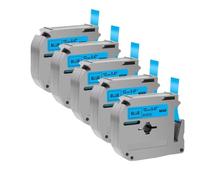XGdEKA 5Pcs MK-231 M-K231 MK231 MK-131 MK Tape Adhesive Label Compatible With Label Printer PT-70 PT-80(5PK Black on Blue)