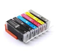 XGdEKA 5PCS Refillable Ink Cartridge PGI650 PGI-650 CLI-651 With ARC Chip Compatible With IP7260 MG5460 MG5560 MG6460 MX726 MX926 IX6860 Printers(6Color 1set)