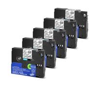 XGdEKA 5PK 12mm Black On Clear Standard Laminated Tape Compatible With TZe-131 TZ131 Label Maker Works With Label Printers