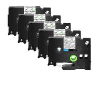 XGdEKA 5PK 12mm Black On White TZe-231 Label Tapes Works With TZE-241 335 TZ 631 Label Printers Compatible For H110 PT-1180(White on clear)