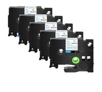 XGdEKA 5PK 12mm Black On White TZe-231 Label Tapes Works With TZE-241 335 TZ 631 Label Printers Compatible For H110 PT-1180(Blue on white)