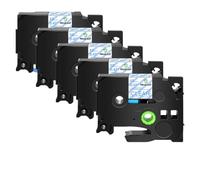 XGdEKA 5PK 12mm Black On White TZe-231 Label Tapes Works With TZE-241 335 TZ 631 Label Printers Compatible For H110 PT-1180(Blue on clear)